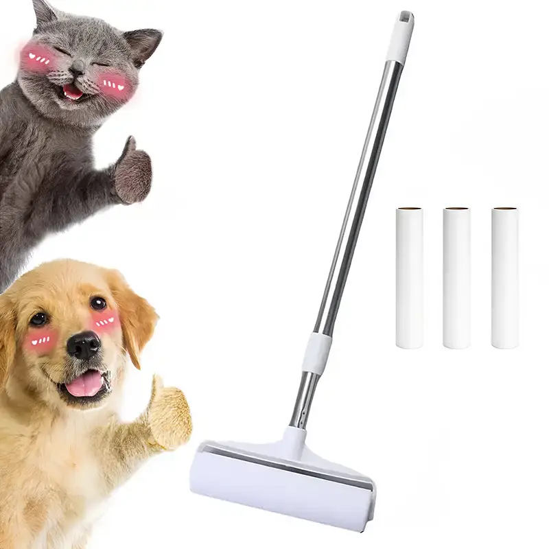 Large Lint Rollers for Carpet, 9.45 in with 3 Adjustable Extendable Handle,Long Handle Sticky Mop for Cleaning Carpets, Cloth...