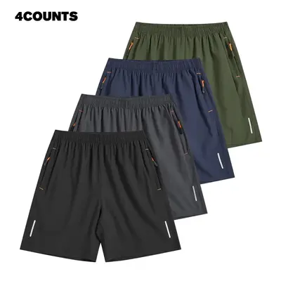 TJL men's summer sports shorts, men's casual pants, men's shorts, breathable fitness shorts, men's solid-color zipper pocket ...