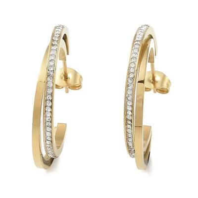 Rhinestone 304 Stainless Steel Stud Earrings for Women