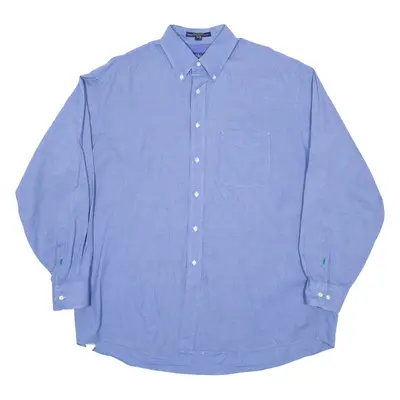 TOMMY HILFIGER Mens Plain Shirt Blue Long Sleeve 2XL