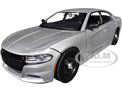 2023 Dodge Charger Pursuit Police Car Silver Metallic Custom Builder's Kit - Law Enforcement and Public Service Series 1/24...