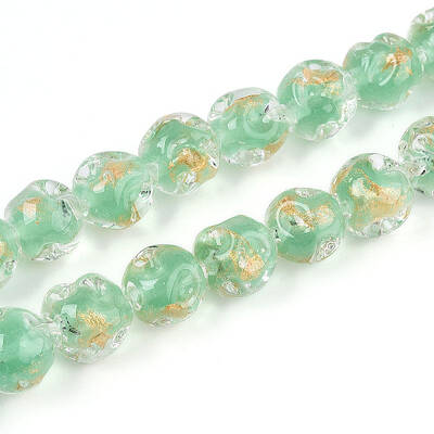 Handmade Gold Foil Glass Beads Strands