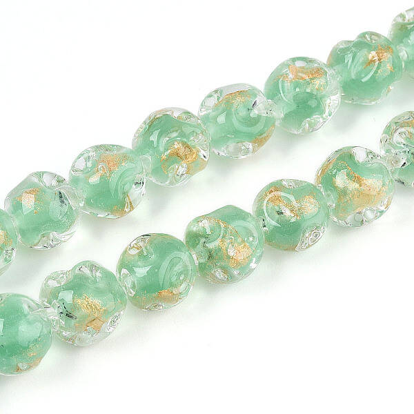 Handmade Gold Foil Glass Beads Strands