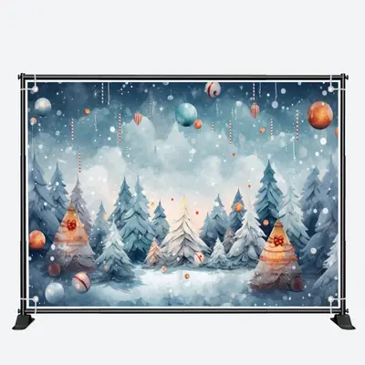 White Cedar Painting Bokeh Ball Christmas Backdrop - Aperturee