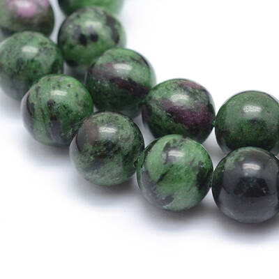 Natural Ruby in Zoisite Round Beads Strands