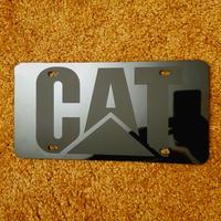 CAT Smoked License Plate with Mounting Bolts - Made in the USA! 12\