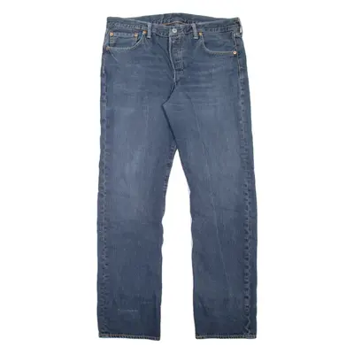 LEVI'S 501 Jeans Mens Blue Regular Straight Stone Wash W36 L32
