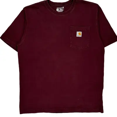 Carhartt T-Shirt - Medium Burgundy Cotton