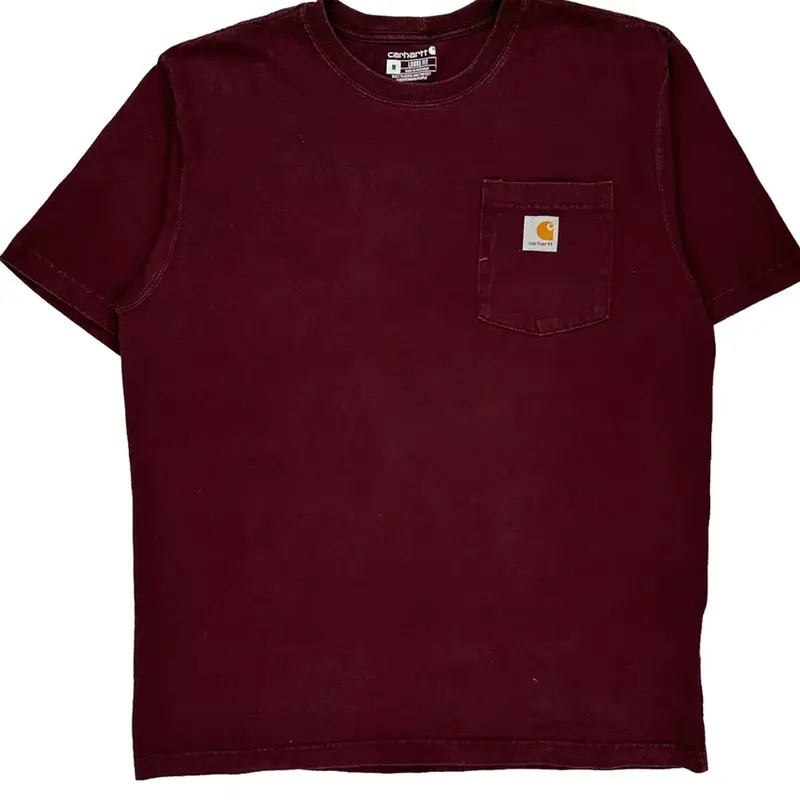 Carhartt T-Shirt - Medium Burgundy Cotton