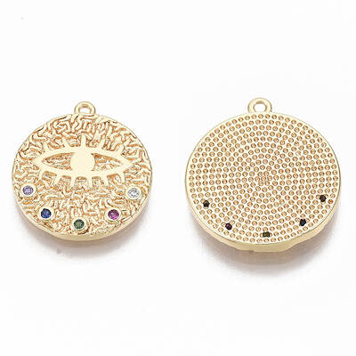Brass Micro Pave Cubic Zirconia Pendants