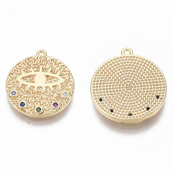 Brass Micro Pave Cubic Zirconia Pendants