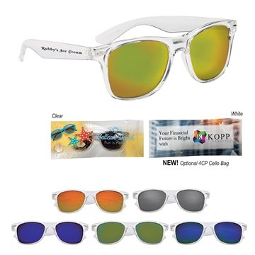 100 Promotional Crystalline Mirrored Malibu Sunglasses - UV400 ...