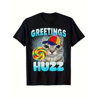 Where The Huzz At Funny Cat Meme Humor Sarcastic T-Shirt Crewneck Classic
