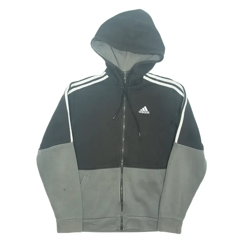 ADIDAS Mens Black Hoodie Full Zip XS