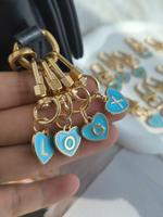 26 Letter A-Z Heart Shape Alloy Key Chain, Fashionable Bag Charm, Personalized Gift for Girlfriend, Birthday Present