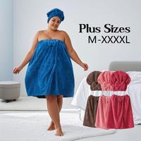 Plus Size Bath Skirt & Shower Cap Set, 2 Counts/set Adjustable Pleated Bath Skirt & Shower Cap, Lady Thickened Pleated Bath S...