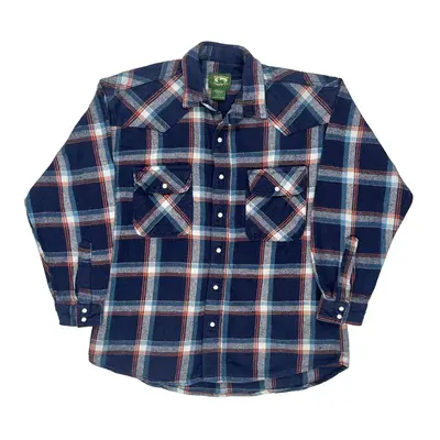 Stillwater Supply Checked Flannel Shirt - Large Blue Cotton