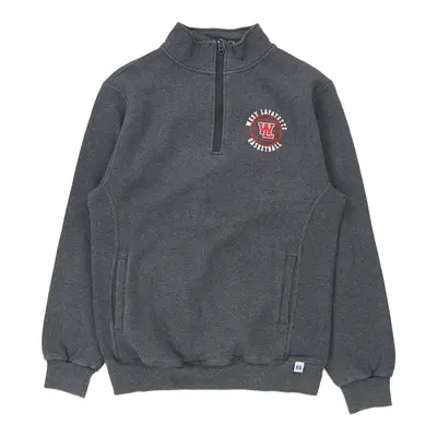 Russell Athletic 1/4 Zip - Medium Grey Cotton Blend