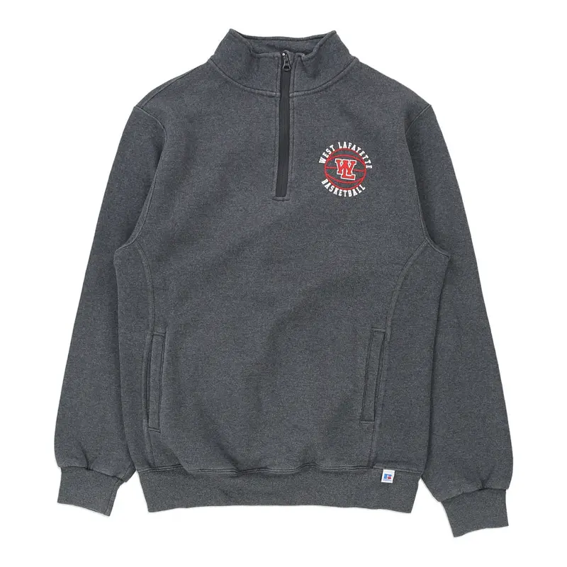 Russell Athletic 1/4 Zip - Medium Grey Cotton Blend