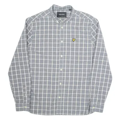 LYLE & SCOTT Mens Shirt Grey Check Long Sleeve L