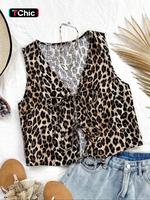 Women's All Over Print Tie Front Tank Top, Casual Sleeveless V Neck Top for Summer, Ladies Clothes for Daily Wear, Summer Top...