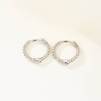 Anti-Tarnish Rhodium Plated 925 Sterling Silver Hoop Earrings