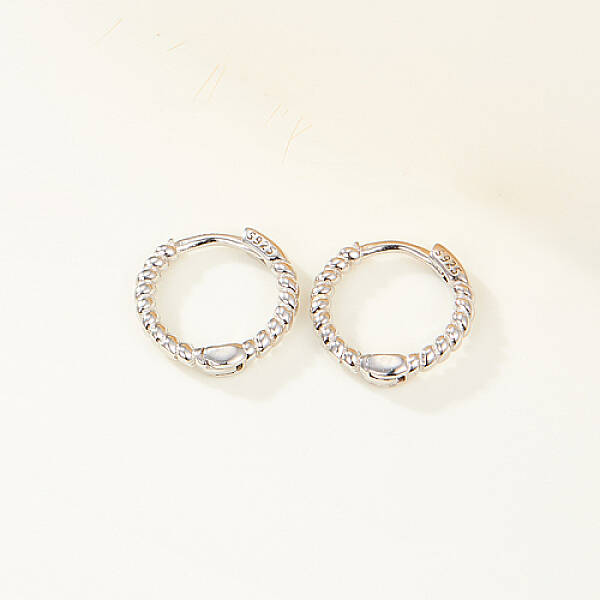 Anti-Tarnish Rhodium Plated 925 Sterling Silver Hoop Earrings