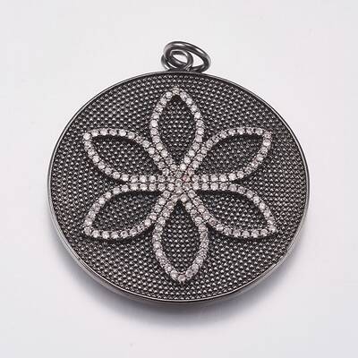 Brass Micro Pave Cubic Zirconia Pendants