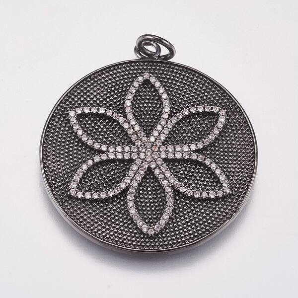 Brass Micro Pave Cubic Zirconia Pendants