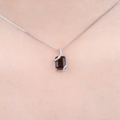 Stunning 2.2Ct Genuine Smoky Quartz Pendant Necklace in 925 Sterling Silver - A Timeless Gift for Her