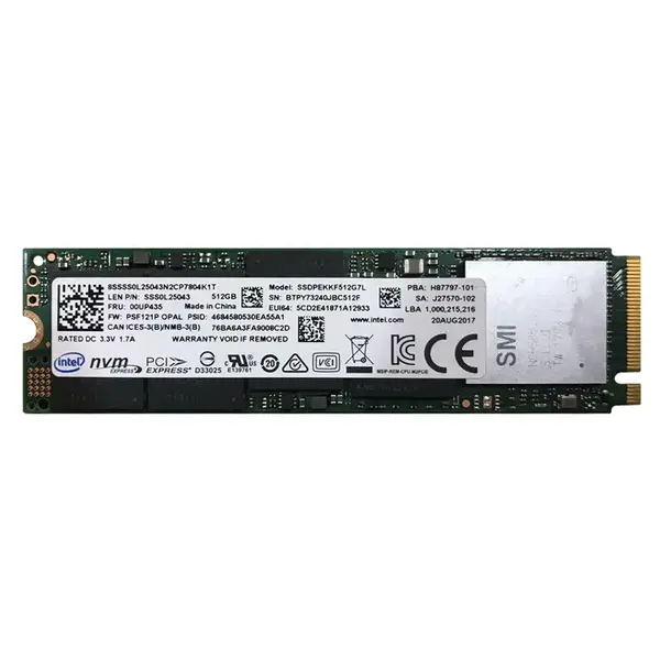 00UP435 Lenovo 512GB Triple-Level Cell PCI Express NVMe 3.0 x4 M.2 2280 Solid State Drive