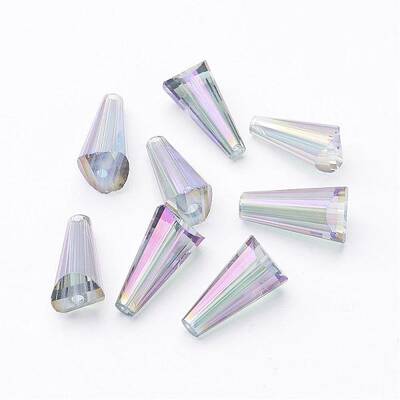 Mixed Faceted Electroplated Cone Glass Beads
