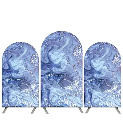 Aperturee Marble Texture Theme Sea Blue Birthday Arch Backdrop Kit | Wedding Arch Backdrop | Diy Arch Backdrop Cover | Custom...