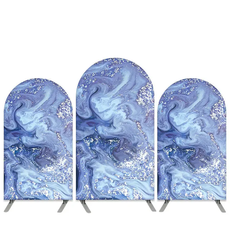 Aperturee Marble Texture Theme Sea Blue Birthday Arch Backdrop Kit | Wedding Arch Backdrop | Diy Arch Backdrop Cover | Custom...