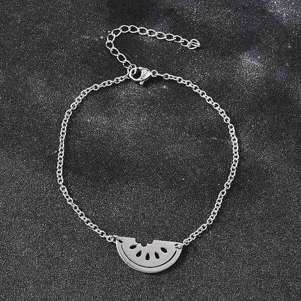 Funny 201 Stainless Steel  Watermelon Link Bracelets