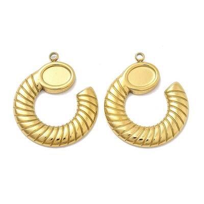 Ion Plating(IP) 304 Stainless Steel Pendant Cabochon Settings