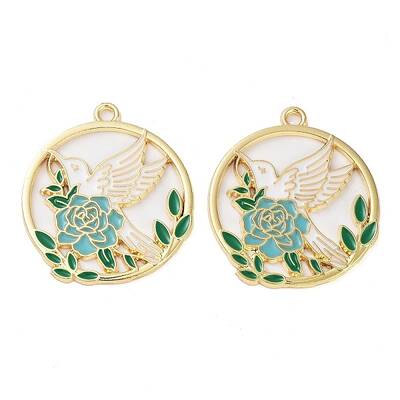 Rack Plating Alloy Enamel Pendants