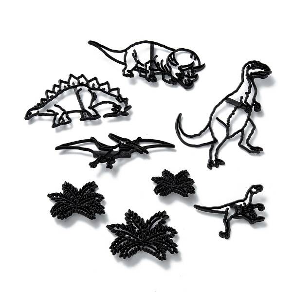 8Pcs Dinosaur Theme Food Grade Plastic Cookie Cutter Set