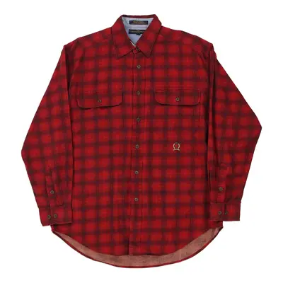 Tommy Hilfiger Checked Flannel Shirt - Medium Red Cotton