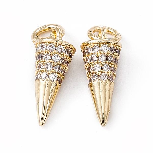 Brass Micro Pave Cubic Zirconia Pendants
