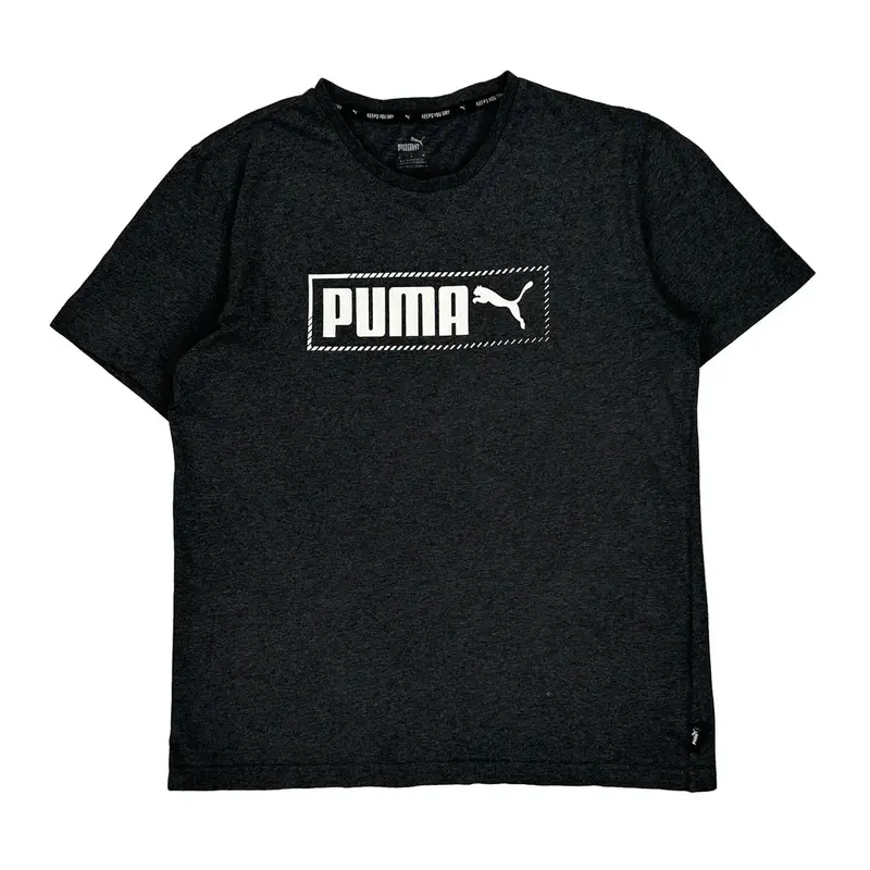 Puma Spellout T-Shirt - Medium Black Cotton