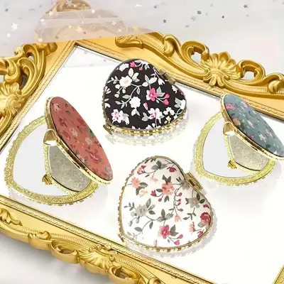 Makeup Mirror Set, 4 Counts Vintage Makeup Foldable Cosmetic Mirrors, Desktop Mirrors for Home, Vanity Travel Mirrors, Gift, ...
