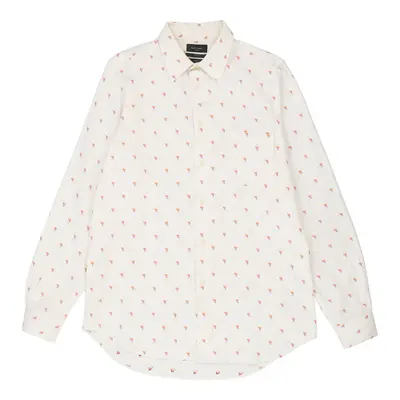 Paul Smith Patterned Shirt - Large White Cotton