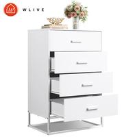 ​WLIVE 4-Drawer Tall Wood Dresser | Minimal Storage Organizer, Chest of Drawers for Bedroom/Closet, Equipped with Metal Han...