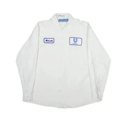 CINTAS Worker Shirt White Long Sleeve Mens L