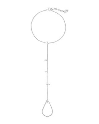 Moonstone Handchain | Metal Color: Silver | Size: Adjustable 7 - 8 inches