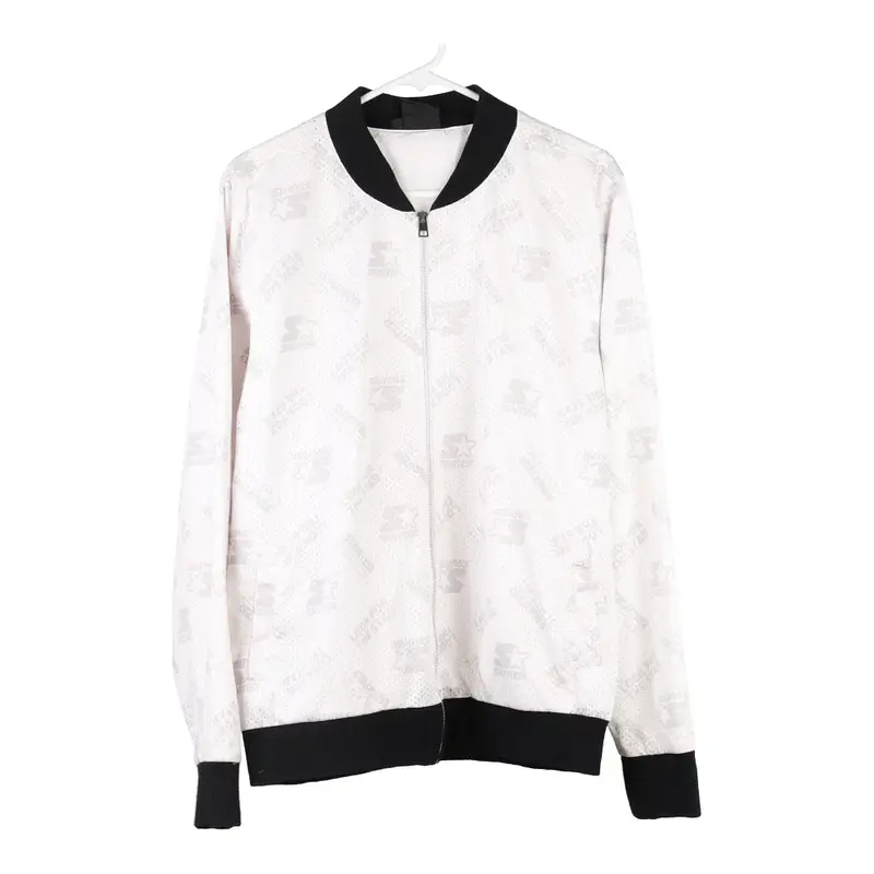 Starter Spellout Track Jacket - Large White Polyester