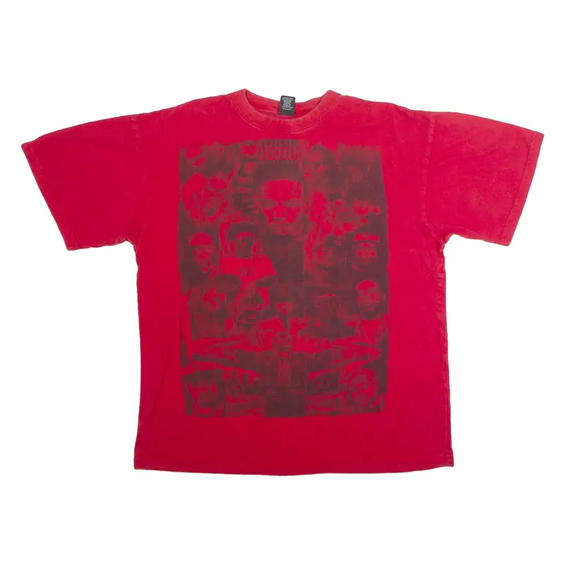 ICED OUT Rapper Collage Mens Band T-Shirt Red Crew Neck 2XL