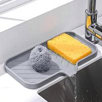 Household Essentials Silicone Sink Drain Mat, Non-slip Sink Drying Mat, Kitchen Gadget Space Saver, Self-draining Sponge Hold...