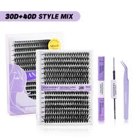 ANJOSIRMA 30D+40D Natural Kit 280pcs Individual Lash Clusters for D Y Lashes Extension, Waterproof, Beginner Friendly lash bl...